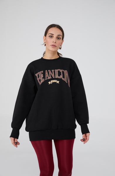 Sweatshirt Oversize Be Anicon Siyah